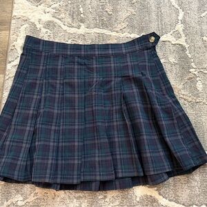 10 - American Eagle Outfitters Navy Plaid Skater Skirt